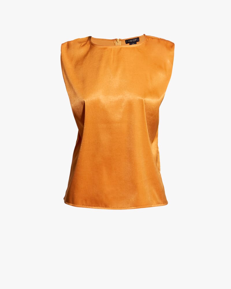 Front of a size L LOVE LOCK SHOULDER TEE in Golden Sunrise by AS by DF. | dia_product_style_image_id:237095